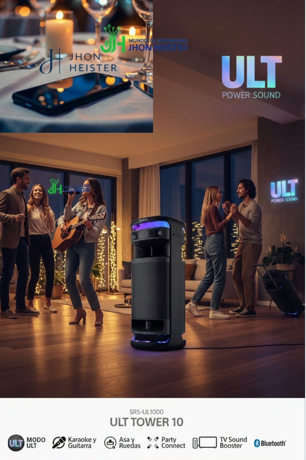 Sony Parlante Bluetooth SRS-ULT1000 para fiestas ULT TOWER 10